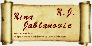 Mina Jablanović vizit kartica
